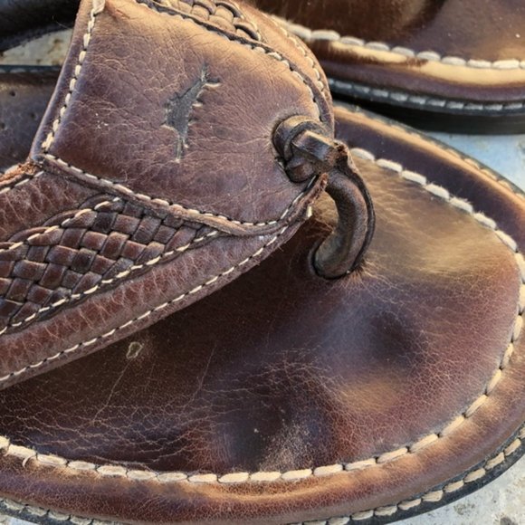 Tommy Bahama Anchors Away Brown Leather Sandal - Picture 4 of 5